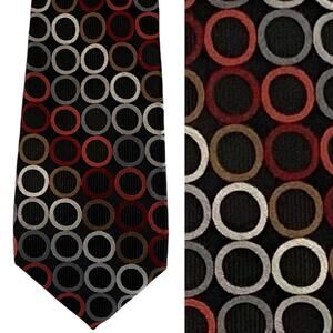 MICHAEL Michael Kors Necktie Black Silk Circle Dot Geometric Career Designer